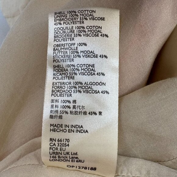 Anthropologie Felicity Light Tan Orange Embroidered Paisley Maxi Dress Size 2X - Picture 16 of 17